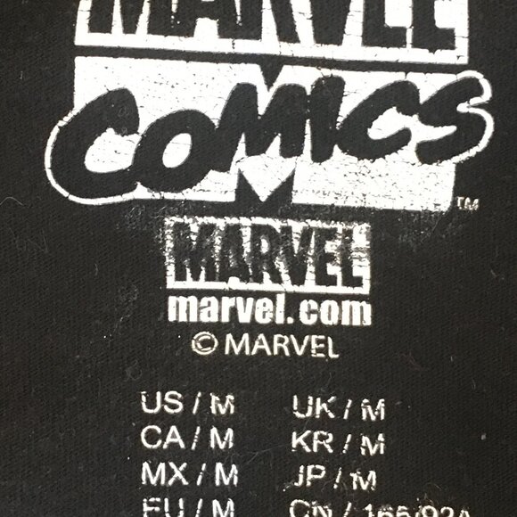 Marvel Comics T-Shirt Main Characters in the Marvel Universe Size Med Black - Picture 11 of 14